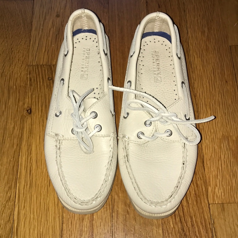 White Sperry Boat Shoes